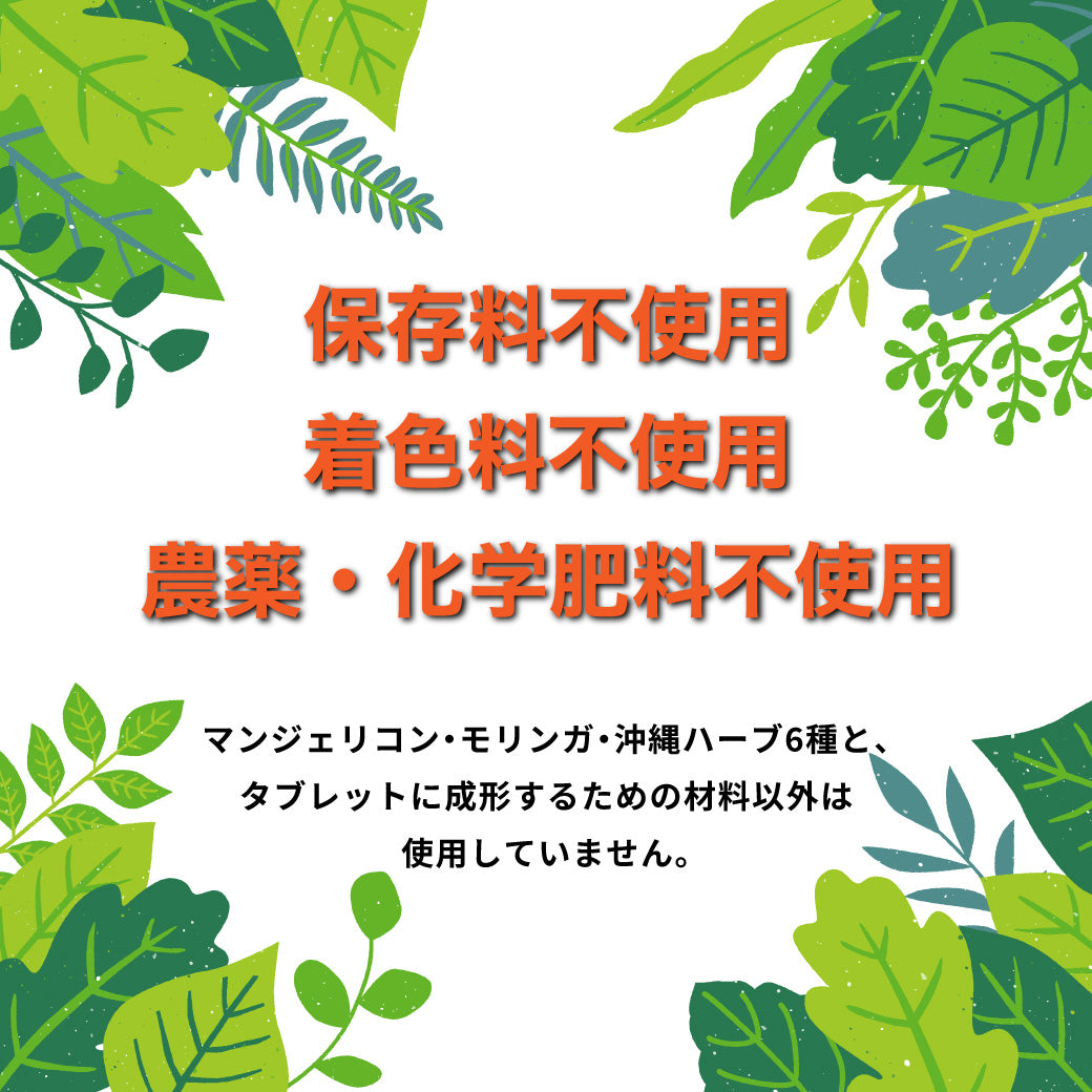 マンジェリコンタブレット[モリンガ＆6種のハーブ配合]【有機JAS認証】(1粒250mg)